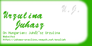 urzulina juhasz business card